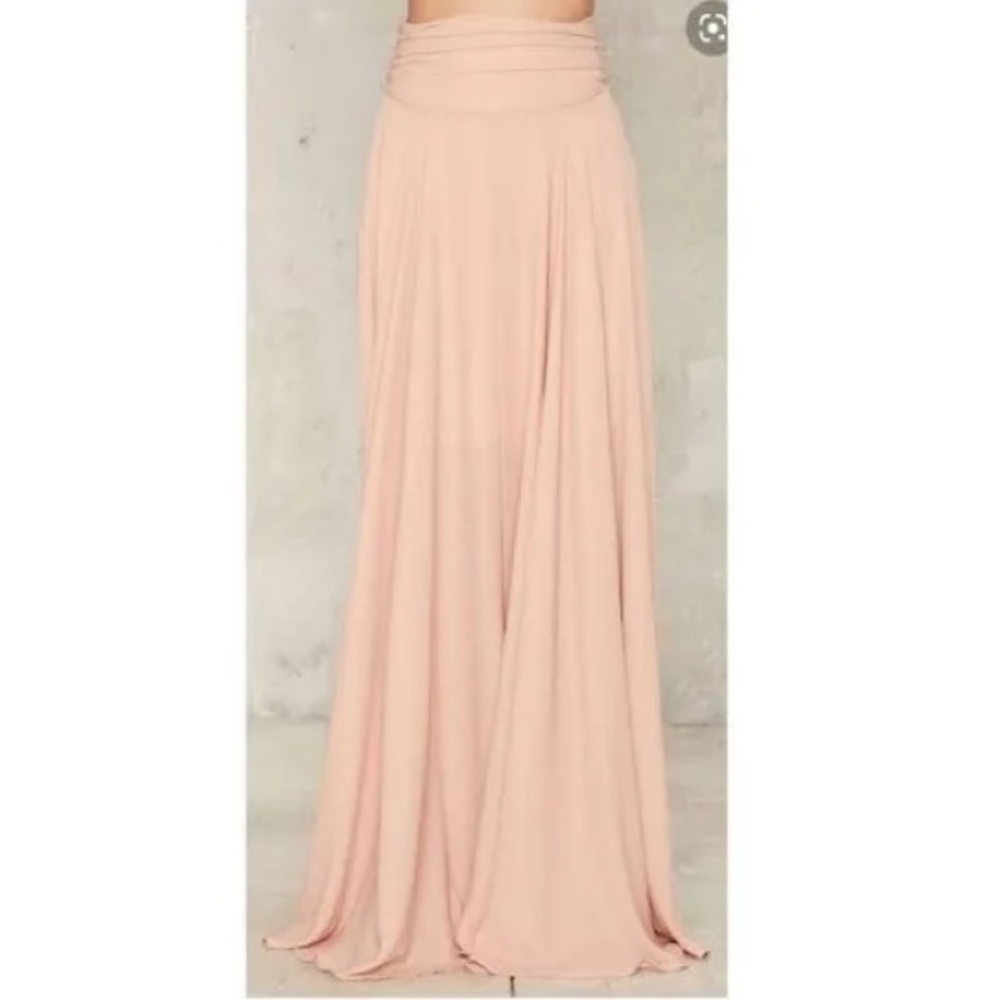COPY - Nasty Gal Blush Pink Big Deal Sweeping Maxi Skirt